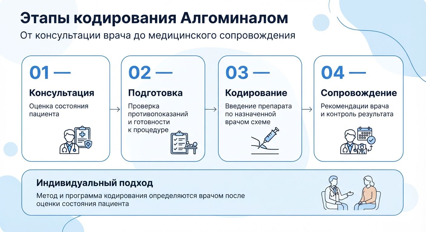 Кодирование препаратом «Алгоминал» в Ужуре инфографика
